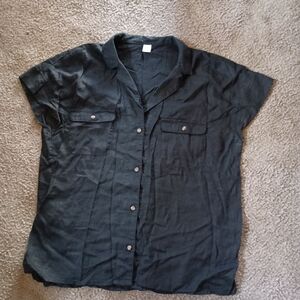 Old Navy Men's Dark Gray Casual Button-Down Shirt